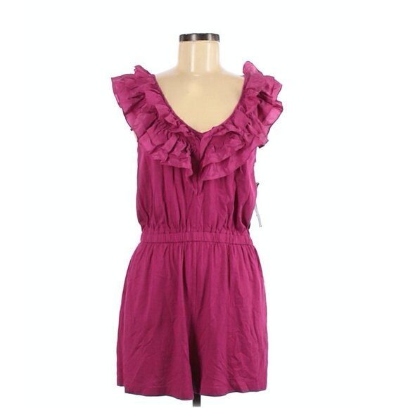 French Connection Sonata Romper 8 NWT Silk Summer Berry Ruffles Dressy Cocktail - Picture 1 of 16